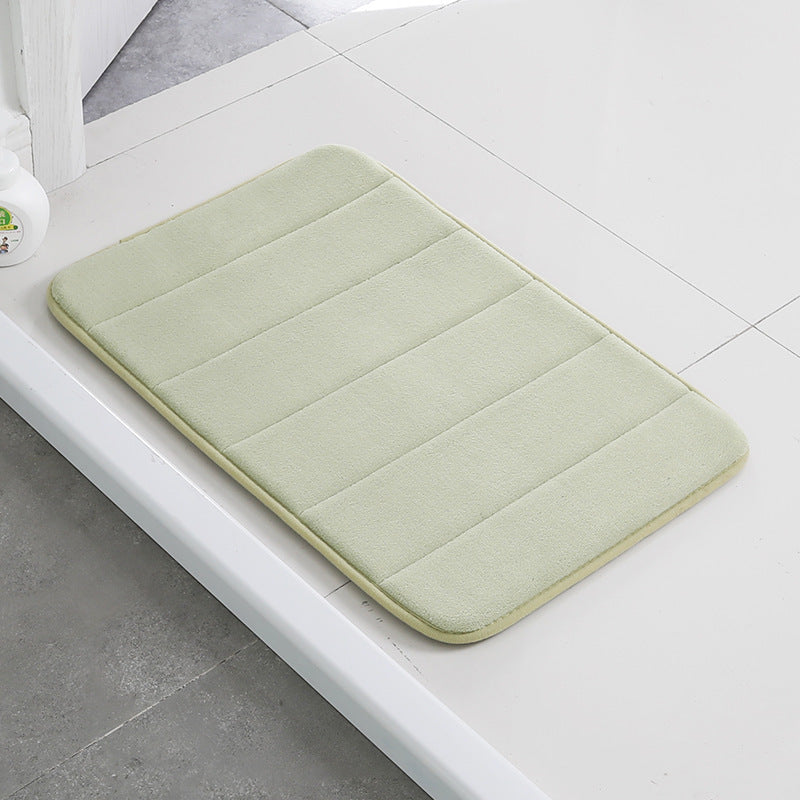 Home Bath Mat Coral Fleece Bathroom Carpet Water Absorption Non-slip Memory Foam Absorbent Washable Rug Toilet Floor Mat