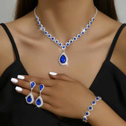 Fashion Jewelry  Necklace Ear Stud Bracelet Three-piece Set