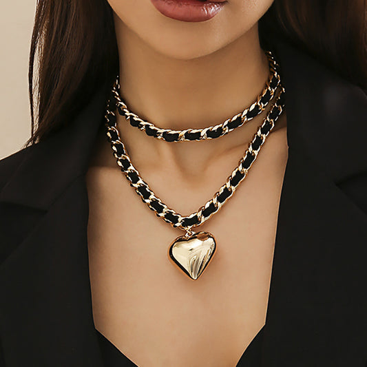 Big Love Double-layer Women Street Punk Style Necklace.