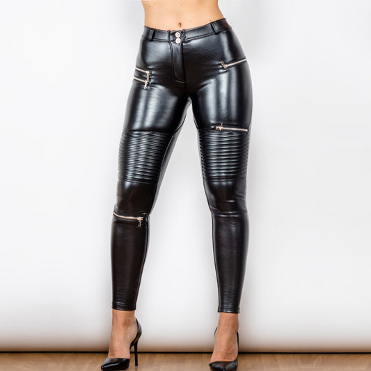 Melody leather motorcycle leggings pants