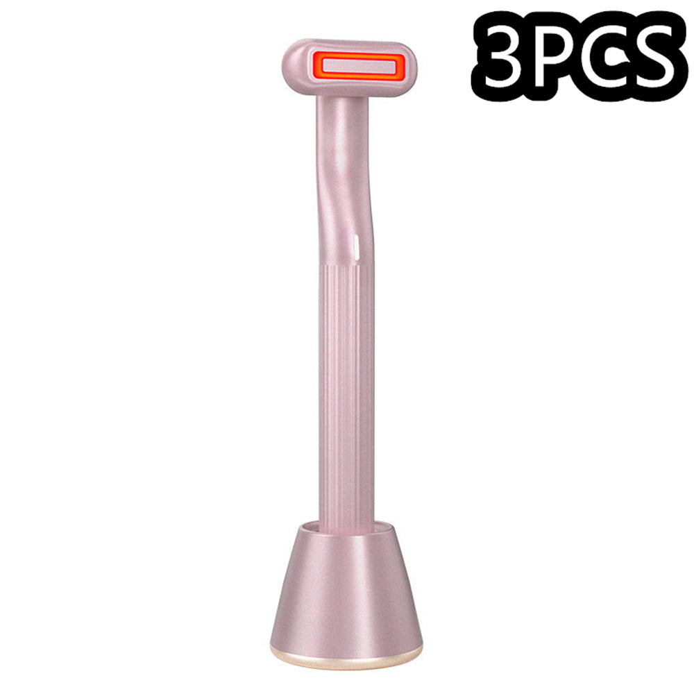 New Upgraded 360 Degrees Rotary Eye Massage Therapeutic Warmth Face Massage Red LED Light 5-in-1 Skincare Tool Wand